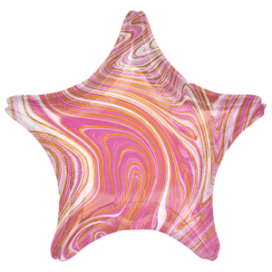 Pink marblez star balloon