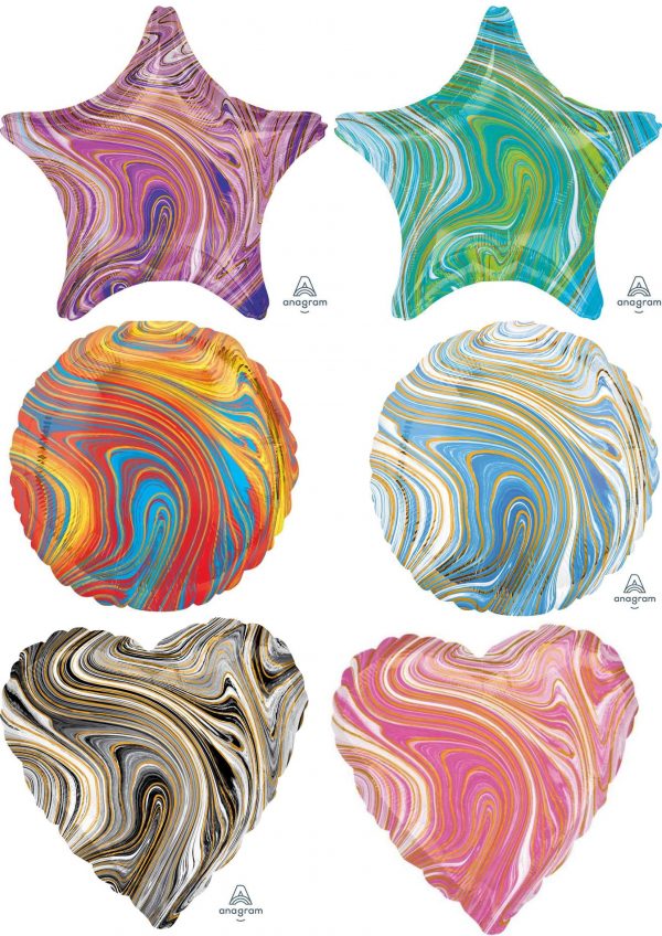 Marblez Marble Print 18in Balloon Party Supplies Decorations Ideas Novelty Gift