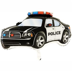 Black Police Car 31in Shape Balloon Party Supplies Decoration Ideas Novelty Gift 245K