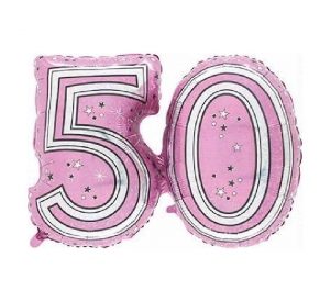 Jointed Pink 50th Birthday Jumbo Balloon Party Supplies Decoration Ideas Novelty Gift 990823