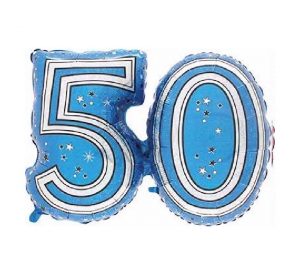 Jointed Blue 50th Birthday Jumbo Balloon Party Supplies Decoration Ideas Novelty Gift 990861