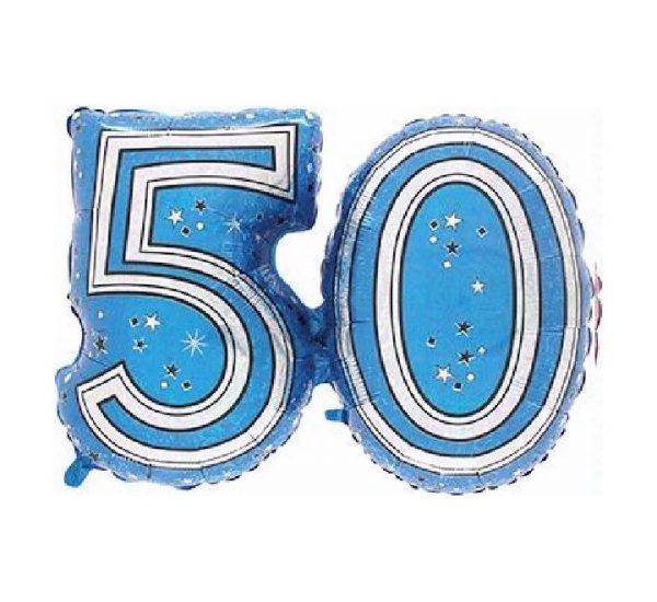 Jointed Blue 50th Birthday Jumbo Balloon Party Supplies Decoration Ideas Novelty Gift 990861