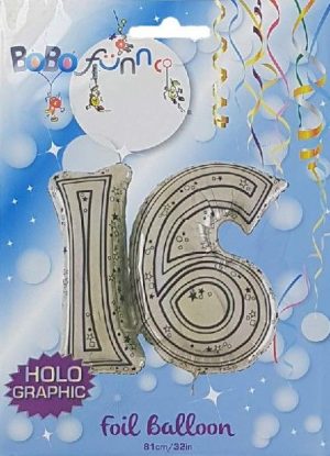 Jointed Silver 16th Birthday Jumbo Balloon Party Supplies Decoration Ideas Novelty Gift 990793