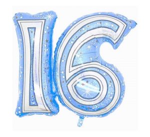 Jointed Blue 16th Birthday Jumbo Balloon Party Supplies Decoration Ideas Novelty Gift 991479