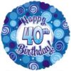 Blue Dazzeloon Happy 40th Birthday Balloon Party Supplies Decoration Ideas Novelty Gift 114734