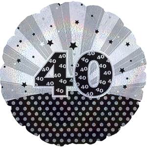 Black Dazzeloon 40 40th Balloon Party Supplies Decoration Ideas Novelty Gift 114738