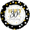 Black Gold Silver White 30th Birthday Balloon Party Supplies Decoration Ideas Novelty Gift 117802