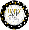 Black Gold Silver White 40th Birthday Balloon Party Supplies Decoration Ideas Novelty Gift 117803