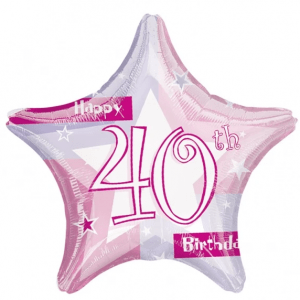 Pink Lilac Star 40th Birthday Balloon Party Supplies Decoration Ideas Novelty Gift 14690