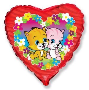 Fuchsia Heart Cats 18in Balloon Party Supplies Decoration Ideas Novelty Gift 201582