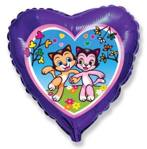 Purple Heart Cats 18in Balloon Party Supplies Decoration Ideas Novelty Gift 201596