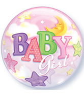 Baby Girl Moon And Stars 22in Bubble Balloon Party Supplies Decoration Ideas Novelty Gift 23598