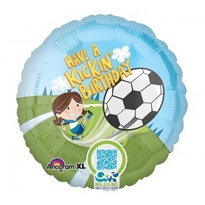 Football Kickin Birthday Girl 18in Balloon Party Supplies Decoration Ideas Novelty Gift 23236
