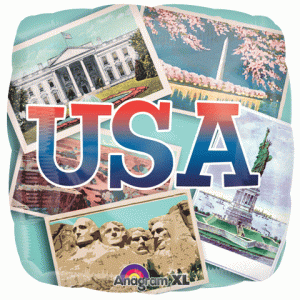 USA American Tourist Postcard 18in Balloon Party Supplies Decoration Ideas Novelty Gift 25985