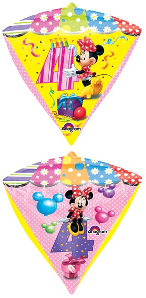 Minnie Mouse 4th Birthday 16in Diamondz Balloon Party Supplies Decoration Ideas Novelty Gift 28623