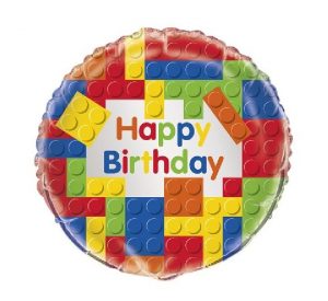 Building Blocks Happy Birthday 18in Balloon Party Supplies Decoration Ideas Novelty Gift 58247