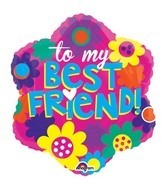 To My Best Friend Flower 18in Balloon Party Supplies Decoration Ideas Novelty Gift 33305