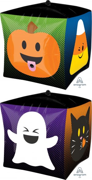 Halloween Emoji 15in Cubez Balloon Party Supplies Decoration Ideas Novelty Gift 36150