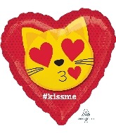 Cat Emoji Kissme 18in Balloon Party Supplies Decoration Ideas Novelty Gift 36449