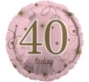 Pink Gold Swirls 40 Today Balloon Party Supplies Decoration Ideas Novelty Gift 29229-40C