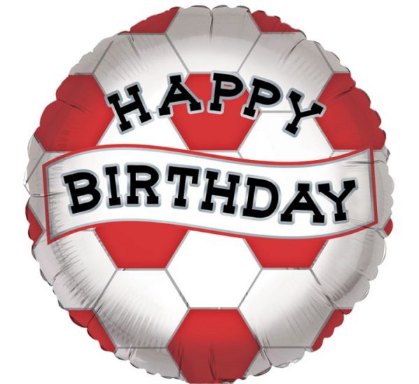 Red Birthday 2 Sided Football 18in Balloon Party Supplies Decoration Ideas Novelty Gift Arsenal Liverpool Wales Man U