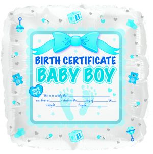 New Baby Boy Birth Certificate 18in Balloon Party Supplies Decoration Ideas Novelty Gift 414006