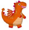 Cute Orange Dragon Jumbo Shape Balloon Party Supplies Decorations Ideas Novelty Gift