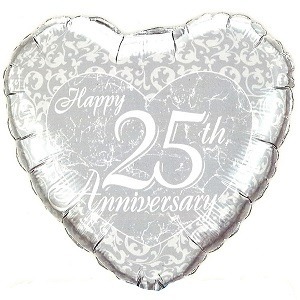 Silver 25th Anniversary Balloon Party Supplies Decorations Ideas Novelty Gift