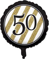 Black And Gold Stripe 50th Balloon Party Supplies Decoration Ideas Novelty Gift 318104
