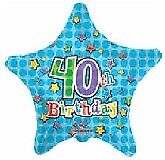 Blue Star Happy 40th Birthday Balloon Party Supplies Decoration Ideas Novelty Gift