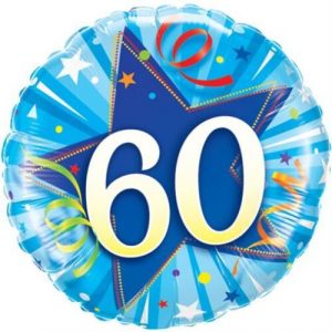 Blue Starburst 60th Birthday Balloon Party Supplies Decoration Ideas Novelty Gift