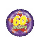 Purple Red Star 60th Birthday Balloon Party Supplies Decoration Ideas Novelty Gift FB-018