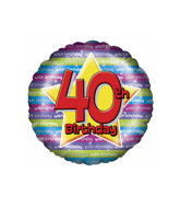 Multi Coloured Happy 40th Birthday Balloon Party Supplies Decoration Ideas Novelty Gift FB-024