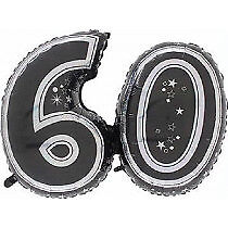 Jointed Black 60th Birthday Jumbo Balloon Party Supplies Decoration Ideas Novelty Gift 114516