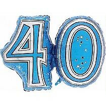 Jointed Blue 40th Birthday Jumbo Balloon Party Supplies Decoration Ideas Novelty Gift 990854