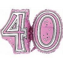 Jointed Pink 40th Birthday Jumbo Balloon Party Supplies Decoration Ideas Novelty Gift 990816
