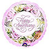 Pink Floral Happy Anniversary 18in Balloon Party Supplies Decoration Ideas Novelty Gift 118112
