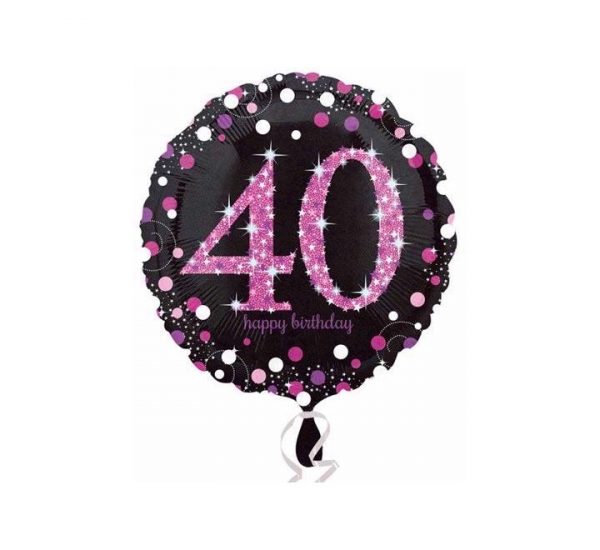 Pink Sparkles Happy 40th Birthday Balloon Party Supplies Decoration Ideas Novelty Gift 33786