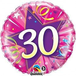 Pink Starburst 30th Birthday Balloon Party Supplies Decoration Ideas Novelty Gift 25251