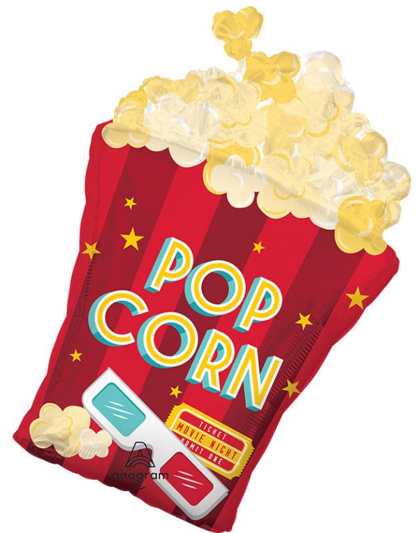 Popcorn Movie Night 29in Balloon Party Supplies Decoration Ideas Novelty Gift 45637