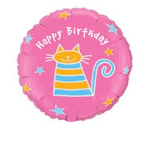 Pink Cat Cartoon Birthday 18in Balloon Party Supplies Decoration Ideas Novelty Gift 87788