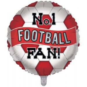 No 1 Football Fan Red 18in Balloon Party Supplies Decoration Ideas Novelty Gift FB18/02