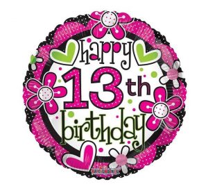 Flowers And Hearts 13th Birthday Pink Balloon Party Supplies Decorations Ideas Novelty Gift