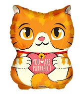 Purrfect Ginger Cat Jr Shape Balloon Party Supplies Decorations Ideas Novelty Gift