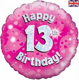 Happy 13th Birthday Pink Glitz Balloon Party Supplies Decorations Ideas Novelty Gift