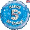 Blue Glitz Happy 5th Birthday Balloon Party Supplies Decorations Ideas Novelty Gift