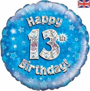 Happy 13th Birthday Blue Glitz Balloon Party Supplies Decorations Ideas Novelty Gift