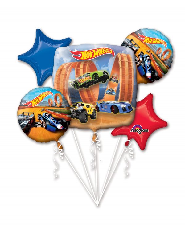 Hot Wheels 5 Balloon Bouquet Party Supplies Decorations Ideas Novelty Gift