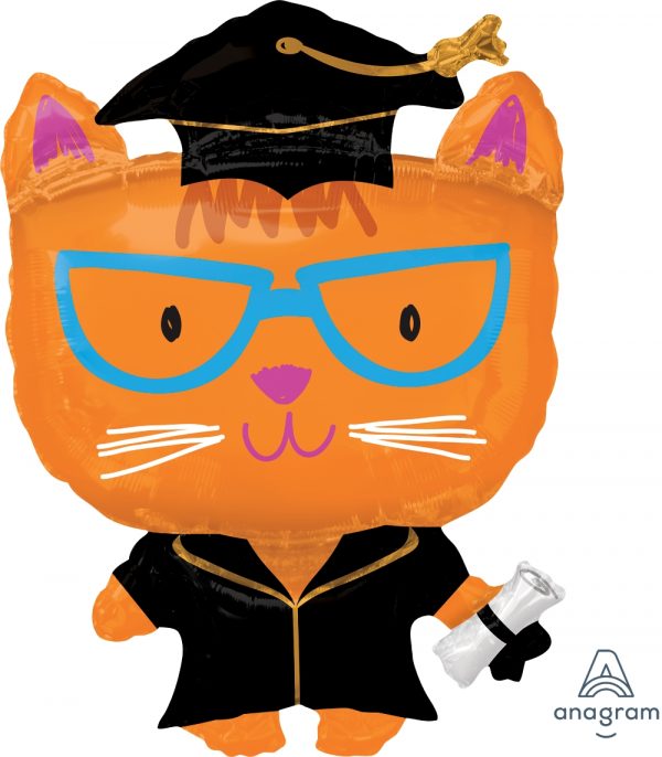 Graduation Cat Supershape Balloon Party Supplies Decorations Ideas Novelty Gift