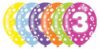6pcs Happy 3rd Birthday Latex Balloons Party Supplies Decorations Ideas Novelty Gift